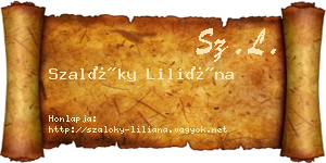 Szalóky Liliána névjegykártya